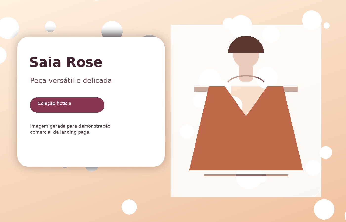 Saia Rose fictícia em destaque